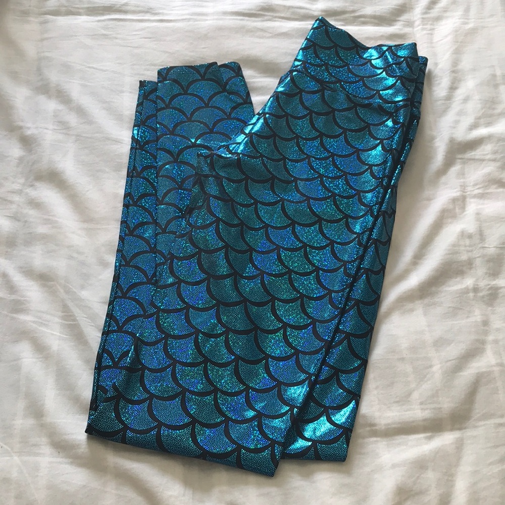Mermaid Print Shiny Leggings